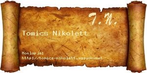 Tomics Nikolett névjegykártya